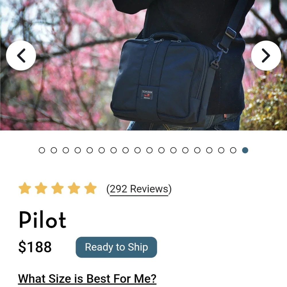 Tom Bihn Pilot Navy & Upgraded Should/Crossbody Strap - Picture 3 of 9